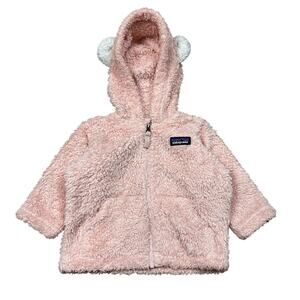 Patagonia Baby Furry Friends Fleece Hoodie Jacket Size 3-6M